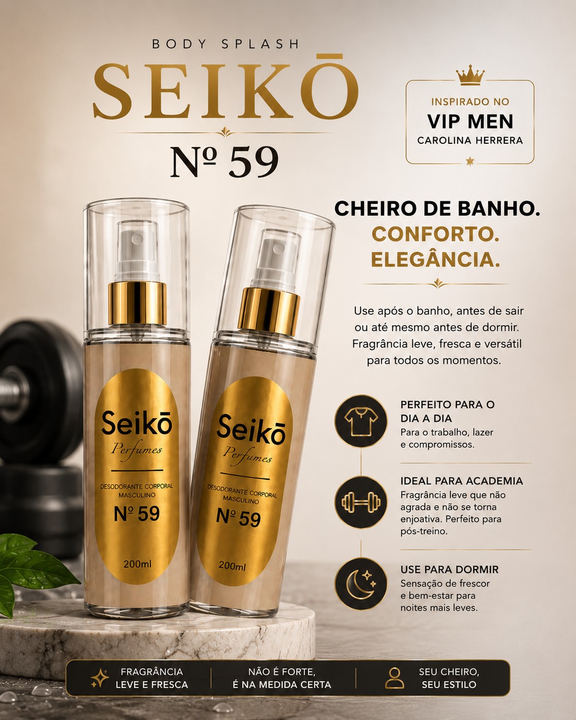 Nº 59 Desodorante Corporal Masculino - Inspirado no Vip MEN - Imagem 4